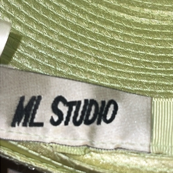 Vintage ML STUDIO Mint Green Hat Rhinestones Feathers one size - Picture 6 of 8